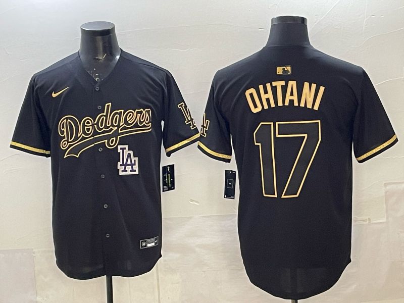 Men 2025 Los Angeles Dodgers #17 Ohtani Black Nike MLB Jersey style 083->milwaukee brewers->MLB Jersey